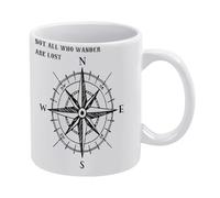 Camping Decor Funny Camping Mug Rustic Not All Who Wander are Lost Mug Funny Coffee Mug,Man Cave Prints,The Best Gift for Colleagues, Parents, and Grandparents, 110z Men and Women