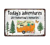 Camping Decor Rv Decorations For Inside Camper Camping Tin Signs Campsite Decorations Happy Camper Decor Adventure Wall Art Rv Accessories For Inside Fun Welcome To Our Cabin Sign Camp 30x40 CM