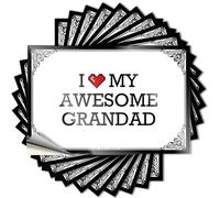 Camping Decorations Laptop Tattoo - I Love My Awesome Grandad Accent Durable Sticker Easy Apply for Travel Decor(6X9CM)