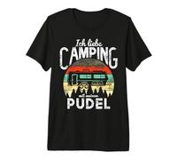 Camping Dog Motorhome I Love Camping Poodle Vintage Premium T-Shirt