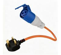 Camping Electric Hook Up Cable 16Amp to 13Amp Adapter,1M Camping Extension Lead for Motorhomes Campervans 220~250V 3 Pin Plug UK