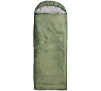 Camping Envelope Sleeping Bag for Adult Use, Polyester and Hollow Cotton Winter Outdoor, Travel and Hiking Sleeping Bag, 3/4 Season Rated, Lightweight, 70.9+11.81 in / 180+30 cm, Amy Green