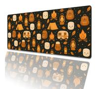 Camping Extended Mouse Pad 31.5x11.8in, Campfire Lantern Marshmallow Large Desk Mat with Non-Slip Rubber Base, Big Mousepad for Laptop Computer PC, Gaming Office Home Decor, Deskmat Gifts