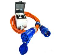 Camping extension cable with energy meter H07BQ-F 3G2.5mm² orange 1-25m