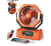 Camping Fan 24000mAh Rechargeable Battery Display LED for Outdoor & Power