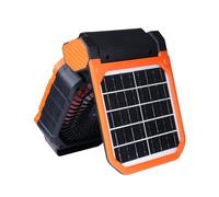 Camping Fan Solar USB Rechargeable 7800mAh Battery 4Speeds LED Light Timer For Outdoor Activity Tent Bedroom Coolers Rechargeable Portable Fan With Solar Panel And LED Light