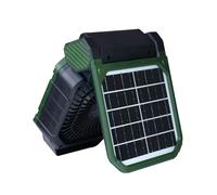 Camping Fan Solar USB Rechargeable 7800mAh Battery 4Speeds LED Light Timer For Outdoor Activity Tent Bedroom Coolers Rechargeable Portable Fan With Solar Panel And LED Light