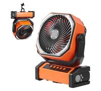 Camping Fan with LED Light, Portable 20000mAh Rechargeable, 4 Speeds, Remote Control, Oscillation, Timer, Sleep Mode, Quiet for Tent, Travel, 60 Hours Runtime