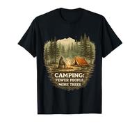 Camping Fewer People More Trees Top Introvert Nature Camping T-Shirt