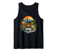 Camping Fishing Mountain Adventure Graphic Outdoor Life Tank Top