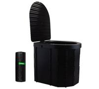 Camping Folding Toilet Portable Collapsible With Lid Black