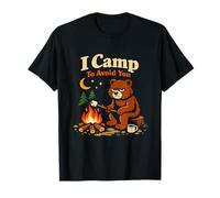 Camping Funny Bear I Camp to Avoid You Retro Campfire Nature T-Shirt