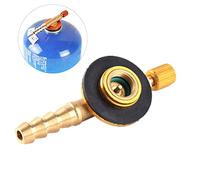 Camping Gas Refill Adapter, Universal Brass Stove Burners Switching Valve Regulator Valve Accessory for Small Cylinders Outdoor Camping (Yellow)