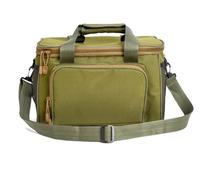 Camping Gas Tank Storage Box Multifunctional Gas Canister Tote Bag 600D Oxford Waterproof Zipper Mesh Pocket Equipment for Camping(Green B)