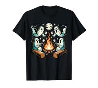 Camping Ghosts Campfire Marshmallow Value Graphic T-Shirt, Men, Black, L
