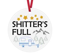 Camping Gifts for Camper Caravanners Rv Travelers Accessories Shitter's Full Ceramic Ornament RV Camping Accessories Camping Hanging Ornament for Camping Lover Men Women