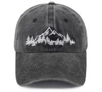 Camping Gifts for Men Women, Mountain Trees Hat for Papa Dad Mom, Outdoor Hiking Baseball Cap, Christmas Birthday Camping Accessories for Hiker Camper Black