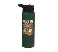 Camping Give Me S'More Funny Smores Marshmallow Tent Stainless Steel Insulated Water Bottle