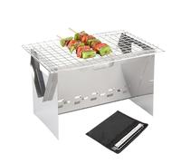 Camping Grill, Folding Fire Pit for Outdoor Kitchen with Carry Bag, Portable Charcoal Grill for Camping - for Campfire BBQ in Patio Picnic in the Garden Beach Escurs