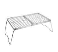 Camping Grill, Portable Folding Stainless Steel Barbecue Grill Small Charcoal BBQ Grill Grate for Outdoor Car Hiking Cooking Tailgating, Campfire Cooking Equipment Fire Pit