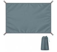 Camping Groundsheet 140 x 210 cm, Waterproof Tent Footprint in 210D Oxford Fabric with Reinforced Corners and Carry Bag, Lightweight Tarp for Picnic, Beach and Hiking, Grey