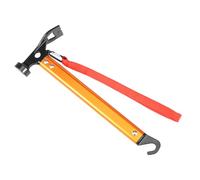 Camping Hammer Heavy Duty - Tent Stake Remover with Hook, High Steel Tent Hammer Peg Puller Extractor Tool, with Holding Strap(Orange)