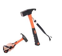 Camping Hammer Heavy Duty with Tent Stake Remove, Mallet Tent Peg Puller, High Carbon Steel Tent Hammer with Holding Strap, Rubber Covered Handle Tent Mallet for Outdoor Camping Picnic (Orange)