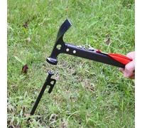 Camping Hammer, High Carbon Steel Head with Aluminum | Multi-Function Survival Tool with Tail Hook and Lanyard for Outdoor Hiking and for rescue Gear