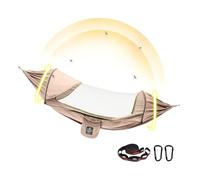 Camping Hammock, Lightweight, With Fly Net - Thickened Anti-rollover Swing Double Camping, Portable Hammock With Two Tree Straps, For Patio, Beach, Backpacking Hiking Travel Camping, Quick-open