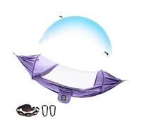 Camping Hammock, Lightweight, With Fly Net - Thickened Anti-rollover Swing Double Camping, Portable Hammock With Two Tree Straps, For Patio, Beach, Backpacking Hiking Travel Camping, Quick-open
