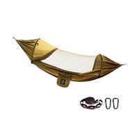Camping Hammock, Lightweight, With Fly Net - Thickened Anti-rollover Swing Double Camping, Portable Hammock With Two Tree Straps, For Patio, Beach, Backpacking Hiking Travel Camping, Quick-open
