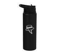 Camping Hat Minimalist Graphic Nature Wildlife Safari Lover Stainless Steel Insulated Water Bottle