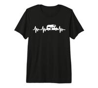 Camping Heartbeat Motorhome Camper Caravan Vacation Funny Premium T-Shirt