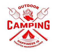 Camping Hobby Tourism Camp Quote Marshmallow Wall Decals 54x55.4cm Waterproof Large red