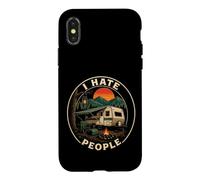 Camping I Hate People Funny Trailer Awning Badge Humor Case for iPhone X/XS