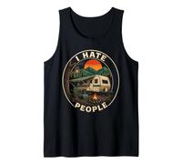 Camping I Hate People Funny Trailer Awning Badge Humor Tank Top