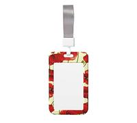 Camping ID Badge Holder with Lanyard for Work,Nurse,Teacher Badge Holder-Red Poppy Flower-One Size