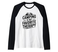 Camping is My Favorite Therapy for Nature Lovers Raglan Baseball Tee