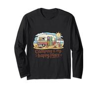 Camping Is My Happy Place Beach RV Campfire Long Sleeve T-Shirt
