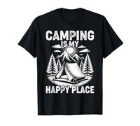 Camping is My Happy Place Funny Camper Forest Camp T-Shirt