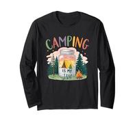 Camping Is My Jam Tent Forest Theme Long Sleeve T-Shirt