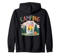 Camping Is My Jam Tent Forest Theme Zip Hoodie