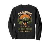 Camping Is My Retirement Plan Vintage Outdoor Graphic Sweatshirt