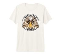 Camping is My Therapy Hike Camping Lover Cute Bears Camping Premium T-Shirt