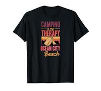 Camping is My Therapy Ocean City Beach Family Camping Trip T-Shirt