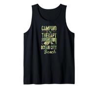 Camping is My Therapy Ocean City Beach Family Camping Trip Tank Top