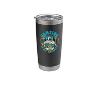 Camping is My Therapy - Retro Vintage Camper Cozy Campfire Stainless Steel Insulated Tumbler