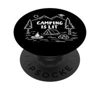 Camping Is So Lit - UFO Alien Abduction Funny Camping PopSockets Adhesive PopGrip