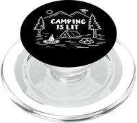Camping Is So Lit - UFO Alien Abduction Funny Camping PopSockets PopGrip for MagSafe