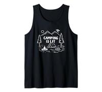 Camping is So Lit - UFO Alien Abduction Funny Camping Tank Top